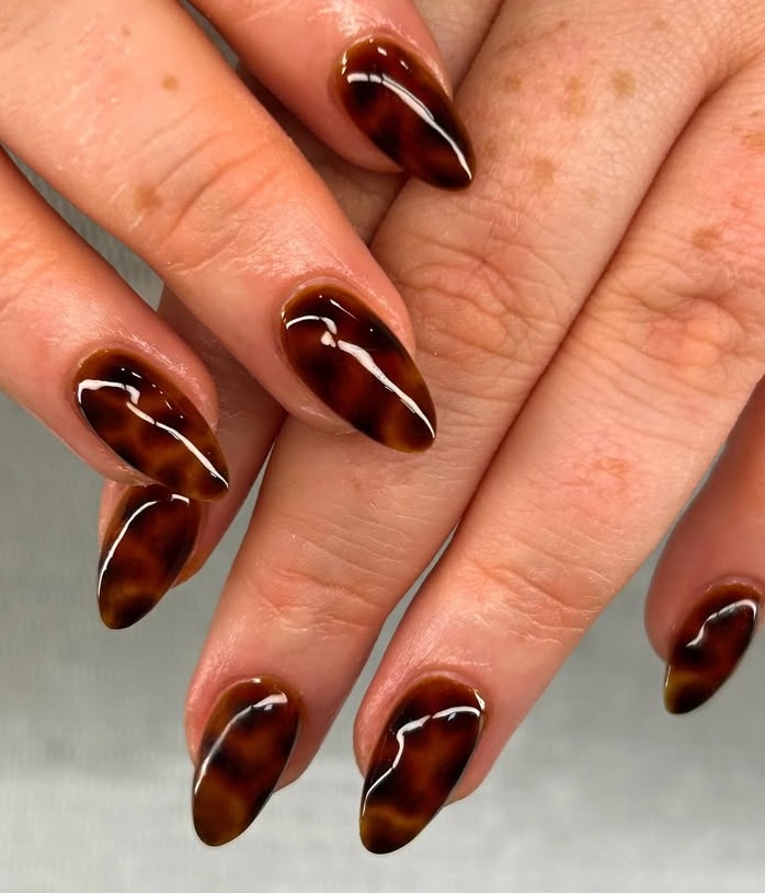 Photo of Tortoise Shell Nail Art at Jenny's Salon in Mechanicsburg, PA